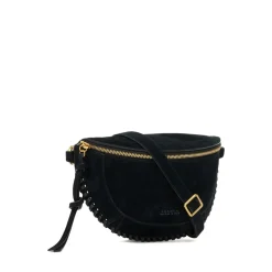 Svart Semsket Bum Bag med Justerbar Stropp