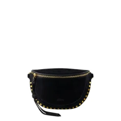 Svart Semsket Crossbody Veske Klafflukking