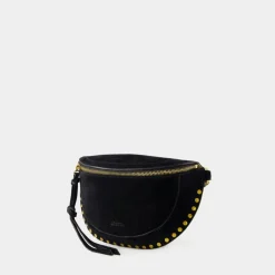 Svart Semsket Crossbody Veske Klafflukking