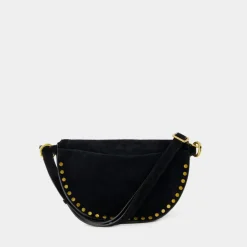 Svart Semsket Crossbody Veske Klafflukking