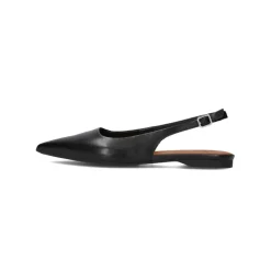 Svart Skinn Slingbacks Hermine 101