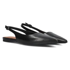 Svart Skinn Slingbacks Hermine 101