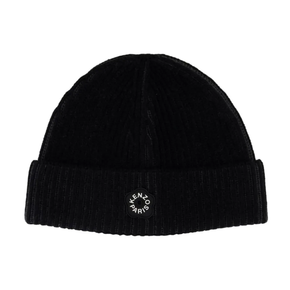Svart Ull Beanie Lue