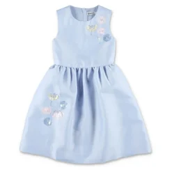 Taffeta-kjole med blomsterbroderi