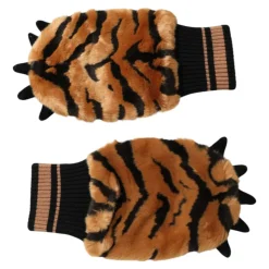 Tiger Strikket Pels Håndledd Votter