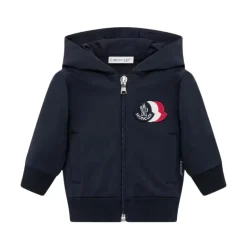 Tricolor Logo Cotton Zip-Up Hoodie