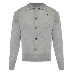 Ullcardigan med brodert logo