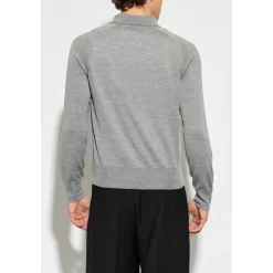 Ullcardigan med brodert logo