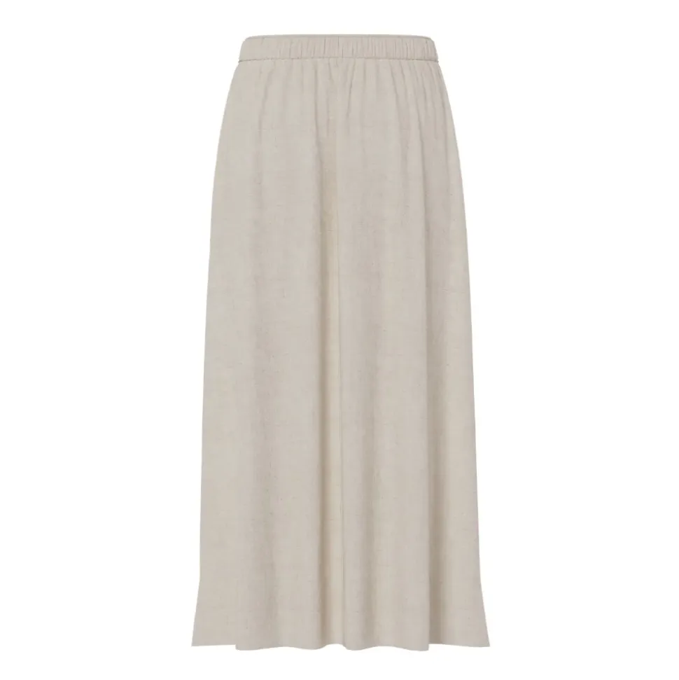 USUMA HW Linen Blend Langt Skjørt