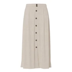 USUMA HW Linen Blend Langt Skjørt