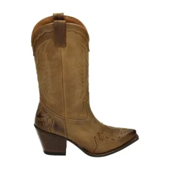 Westernstøvel i cognac nubuck skinn