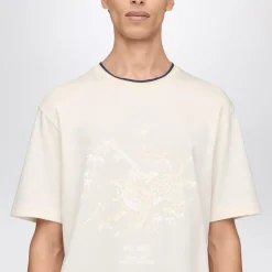 Y-3 Wales Bonner Grafisk T-skjorte med stripet krage