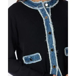 Zelma Strikket Denim Cardigan
